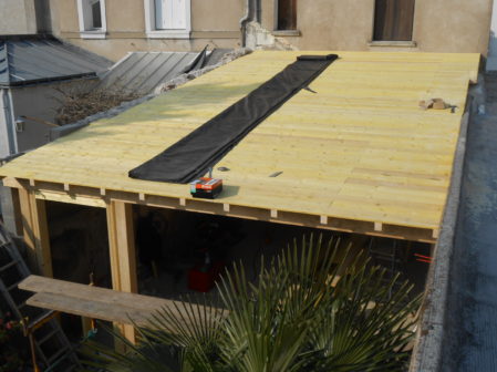 Extension de maison en construction